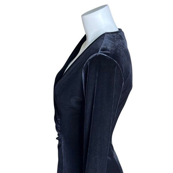 Signature by Robbie Bee vintage black long sleeve velvet evening dress size 4 pe - Picture 5 of 9